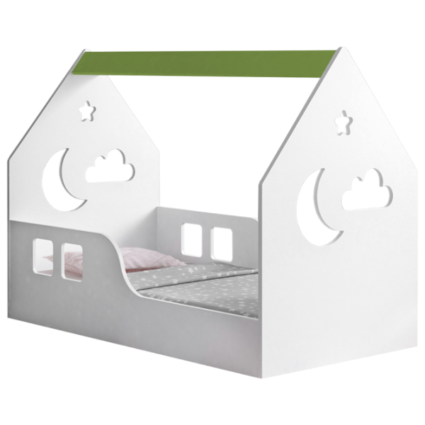 Детская кровать Happy Babies House Cloud L03 80 x 160 см / ЛДСП / Зеленый photo 1