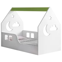 Детская кровать Happy Babies House Cloud L03 80 x 160 см / ЛДСП / Зеленый