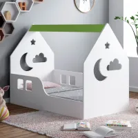 Детская кровать Happy Babies House Cloud L03 80 x 160 см / ЛДСП / Зеленый photo 2