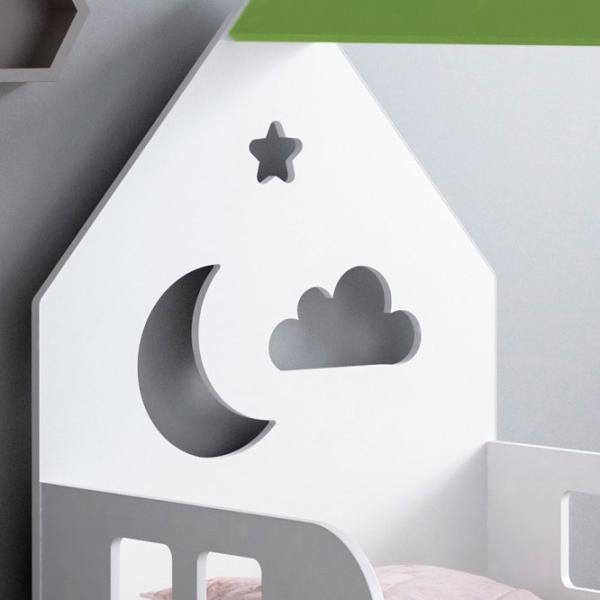 Детская кровать Happy Babies House Cloud L03 80 x 160 см / ЛДСП / Зеленый photo 3
