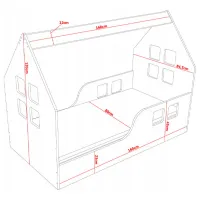 Детская кровать Happy Babies House Cloud L03 80 x 160 см / ЛДСП / Розовый photo 5