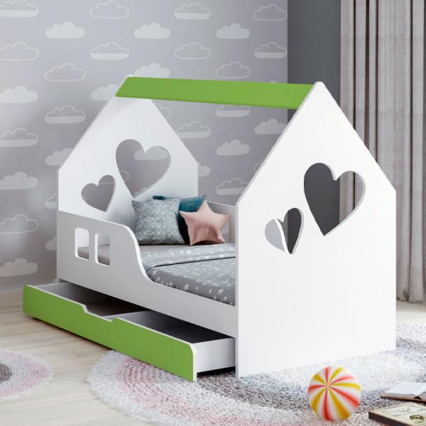 Детская кровать Happy Babies House Heart L04 80 x 160 см / ЛДСП / Зеленый photo 1 Детская кровать Happy Babies House Heart L04 80 x 160 см / ЛДСП / Зеленый photo 1