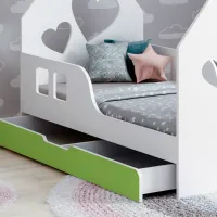 Детская кровать Happy Babies House Heart L04 80 x 160 см / ЛДСП / Зеленый photo 2
