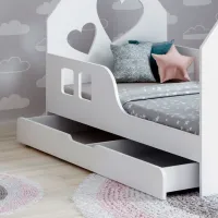 Детская кровать Happy Babies House Heart L04 80 x 160 см / ЛДСП / Белый photo 2