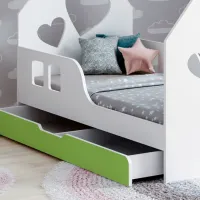 Детская кровать Happy Babies House Heart L02 70 x 140 см / ЛДСП / Зеленый photo 2