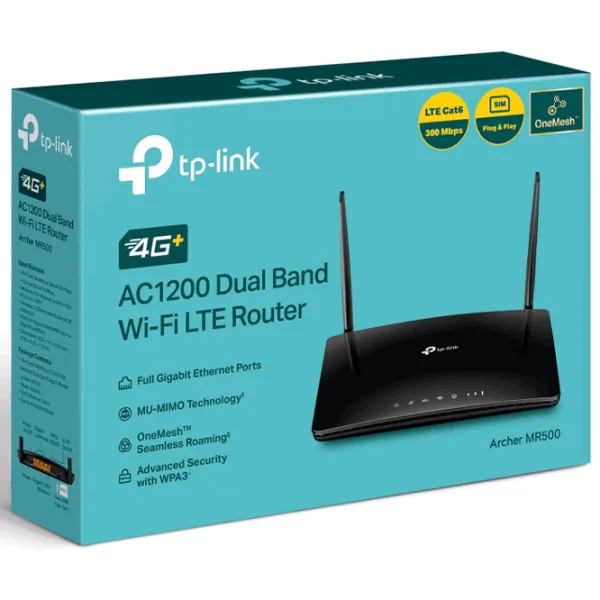 Wi-Fi Router TP-Link Archer MR500 300 Mbit/s / 867 Mbit/s / Black photo 6