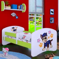 Детская кровать Happy Babies Happy Police Dog L07 90 x 190 см / Щит / Зеленый