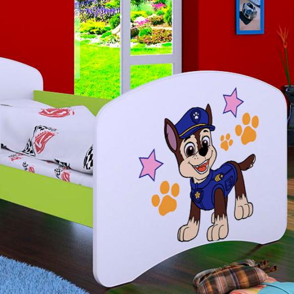 Pat pentru copii Happy Babies Happy Police Dog L07 90 x 190 cm / Placa / Green photo 2