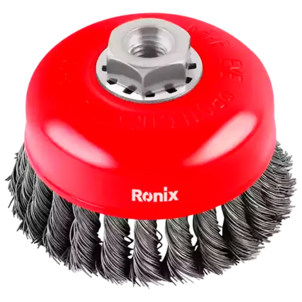 Perie cupă din sârmă răsucită Ronix RH-9943 100 mm photo 1