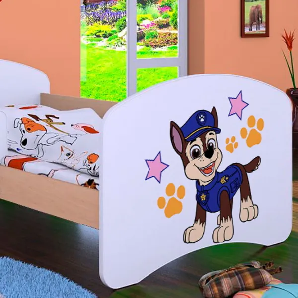 Pat pentru copii Happy Babies Happy Police Dog L07 90 x 190 cm / Placa / Light Pear photo 2