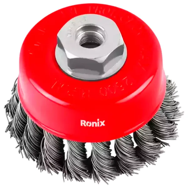 Perie cupă din sârmă răsucită Ronix RH-9942 75 mm photo 1