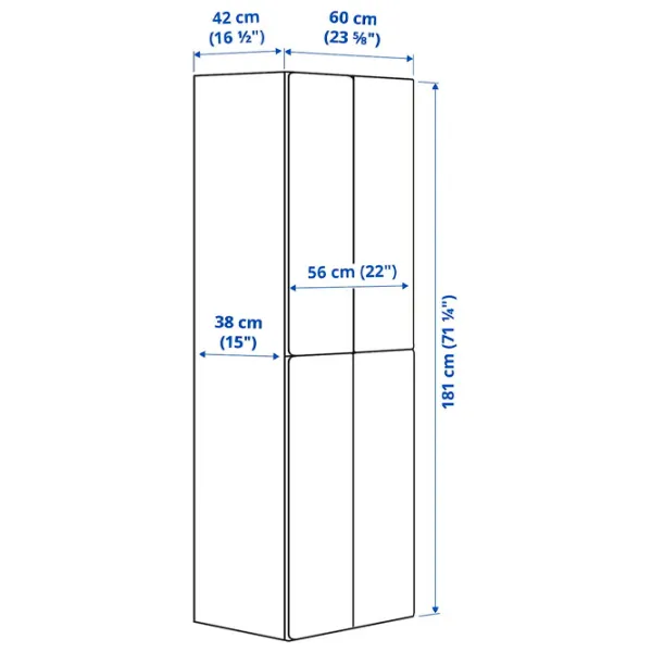 Шкаф Ikea Smastad/Platsa 60 x 42см x 181 / ДСП / Белый photo 7