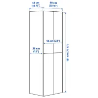 Шкаф Ikea Smastad/Platsa 60 x 42см x 181 / ДСП / Белый photo 5