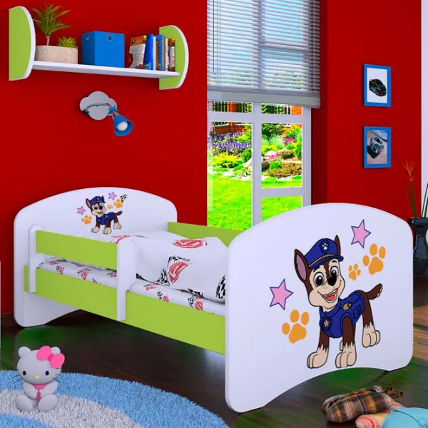 Pat pentru copii Happy Babies Happy Police Dog L05 90 x 180 cm / Placa / Green photo 1 Pat pentru copii Happy Babies Happy Police Dog L05 90 x 180 cm / Placa / Green photo 1