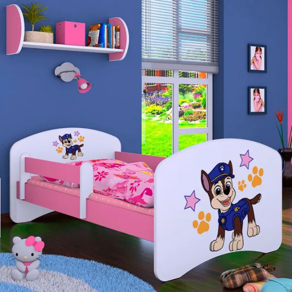 Детская кровать Happy Babies Happy Police Dog L05 90 x 180 см / Щит / Розовый photo 1