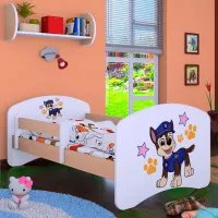 Pat pentru copii Happy Babies Happy Police Dog L05 90 x 180 cm / Placa / Light Pear