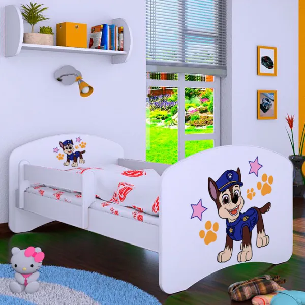 Детская кровать Happy Babies Happy Police Dog L05 90 x 180 см / Щит / Белый photo 1