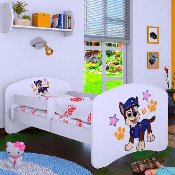 Детская кровать Happy Babies Happy Police Dog L05 90 x 180 см / Щит / Белый photo 1