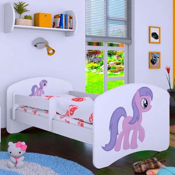 Детская кровать Happy Babies Happy Pony L05 90 x 180 см / Щит / Белый photo 1