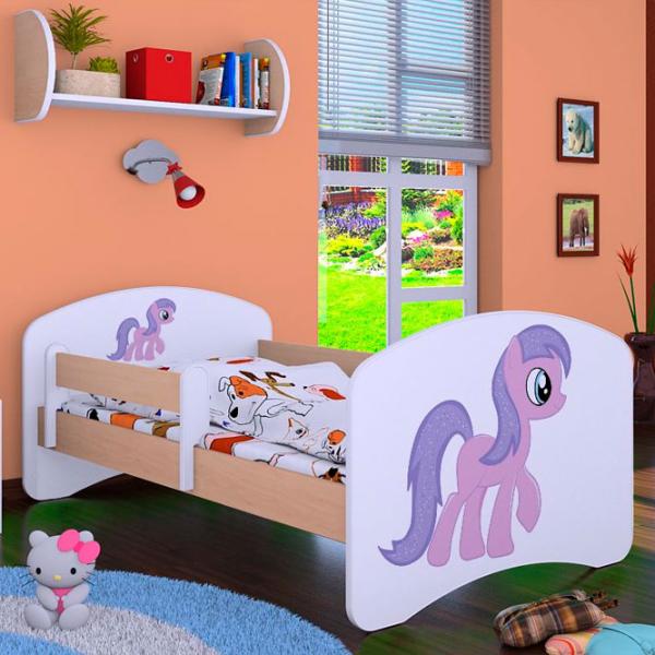 Pat pentru copii Happy Babies Happy Pony L05 90 x 180 cm / Placa / Light Pear photo 1