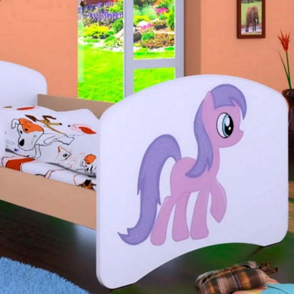 Pat pentru copii Happy Babies Happy Pony L05 90 x 180 cm / Placa / Light Pear photo 2