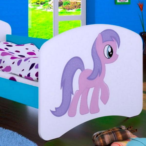 Pat pentru copii Happy Babies Happy Pony L05 90 x 180 cm / Placa / Blue photo 2
