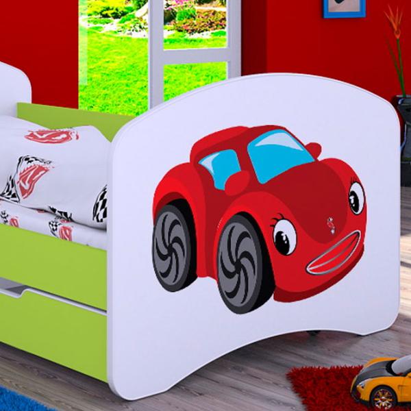 Pat pentru copii Happy Babies Happy Fairy Car L02 70 x 140 cm / Placa / Green photo 2