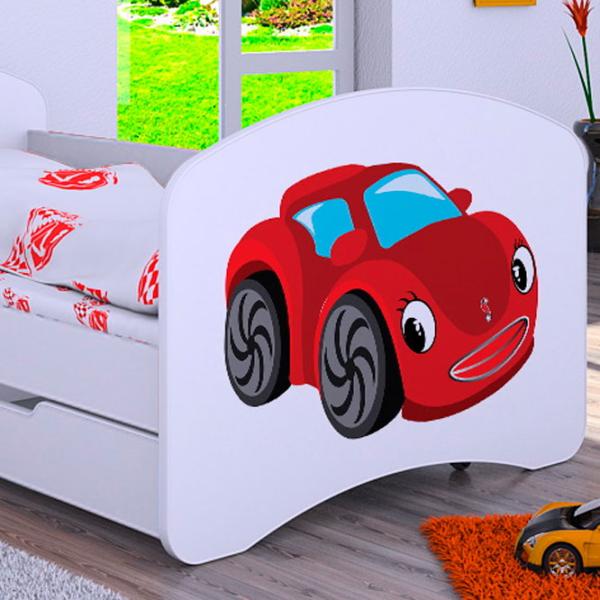 Детская кровать Happy Babies Happy Fairy Car L02 70 x 140 см / Щит / Белый photo 2