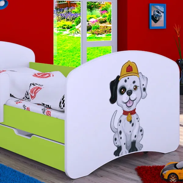 Детская кровать Happy Babies Happy Fire Dog L04 80 x 160 см / Щит / Зеленый photo 2