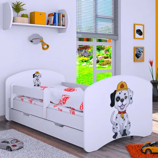 Детская кровать Happy Babies Happy Fire Dog L04 80 x 160 см / Щит / Белый photo 1