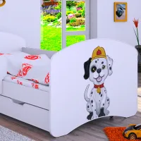 Pat pentru copii Happy Babies Happy Fire Dog L04 80 x 160 cm / Placa / White photo 2