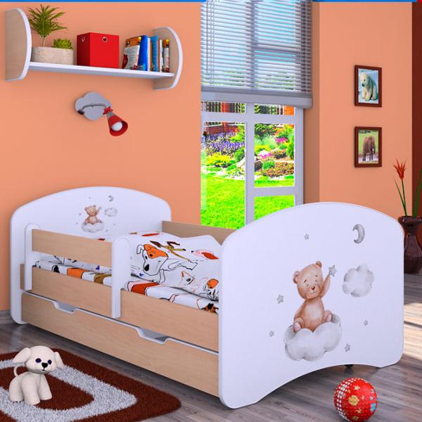 Детская кровать Happy Babies Happy Bear On Cloud L06 90 x 180 см / Щит / Светлая груша photo 1
