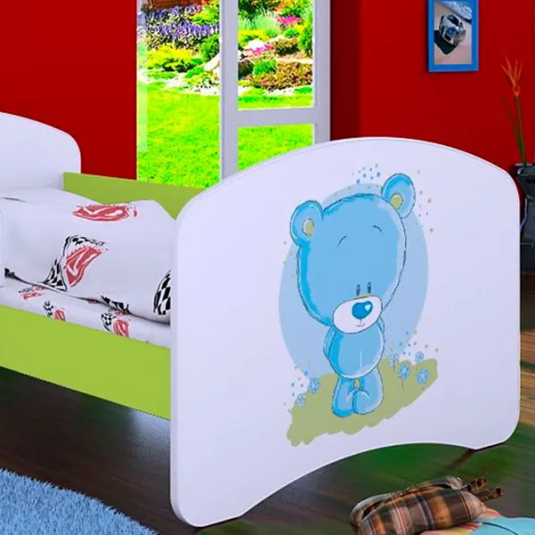 Pat pentru copii Happy Babies Happy Bear L05 90 x 180 cm / Placa / Green photo 2 Pat pentru copii Happy Babies Happy Bear L05 90 x 180 cm / Placa / Green photo 2