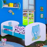 Детская кровать Happy Babies Happy Bear L05 90 x 180 см / Щит / Синий