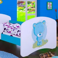 Детская кровать Happy Babies Happy Bear L05 90 x 180 см / Щит / Синий photo 2