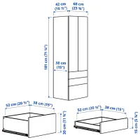 Шкаф Ikea Smastad/Platsa 60 x 42см x 181 / ДСП / Белый photo 6