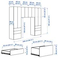 Dulap Ikea Smastad/Platsa 240 x 42 x 181 / DSP / Alb photo 6