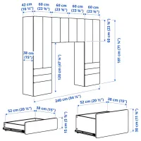 Dulap Ikea Smastad/Platsa 240 x 42 x 181 / DSP / Alb photo 6