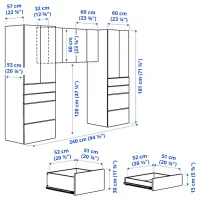 Dulap Ikea Smastad/Platsa 240 x 57 x 181 / DSP / Alb photo 6