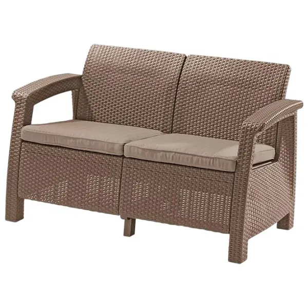 Canapea de grădină Keter Corfu Love Seat (227644) Plastic / Cappucino photo 1