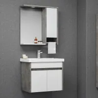 Dulap cu oglindă Orka Aydos 65 68 x 66 x 18 / Oglindă / Light Gray photo 2