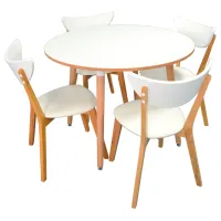 Кухонный стол зафиксированный Evelin DT - 402-1 ДСП/ Белый photo 2