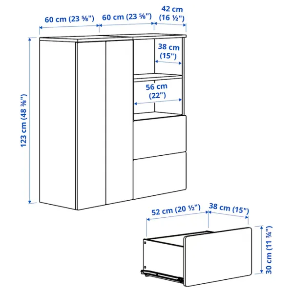 Dulap Ikea Smastad/Platsa 120 x 42 x 123 / DSP / Alb photo 6