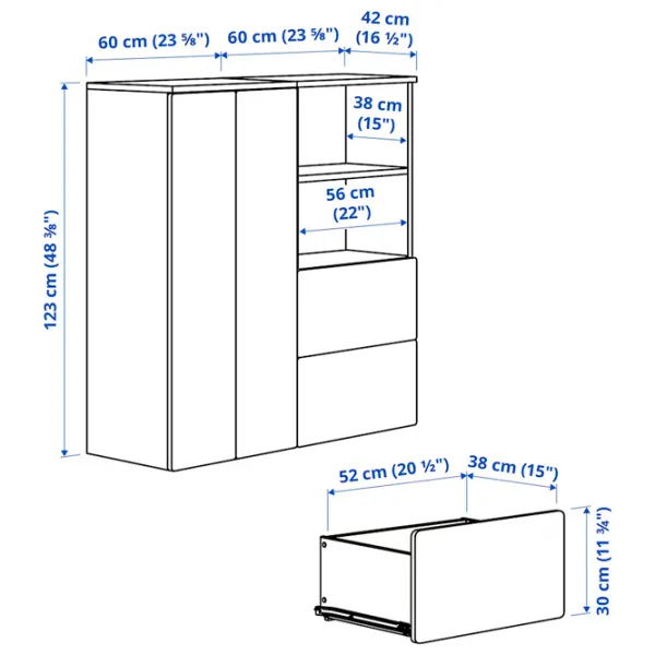 Dulap Ikea Smastad/Platsa 120 x 42 x 123 / DSP / Alb photo 5