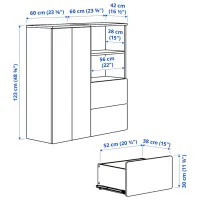Шкаф Ikea Smastad/Platsa 120 x 42см x 123 / ДСП / Белый photo 5