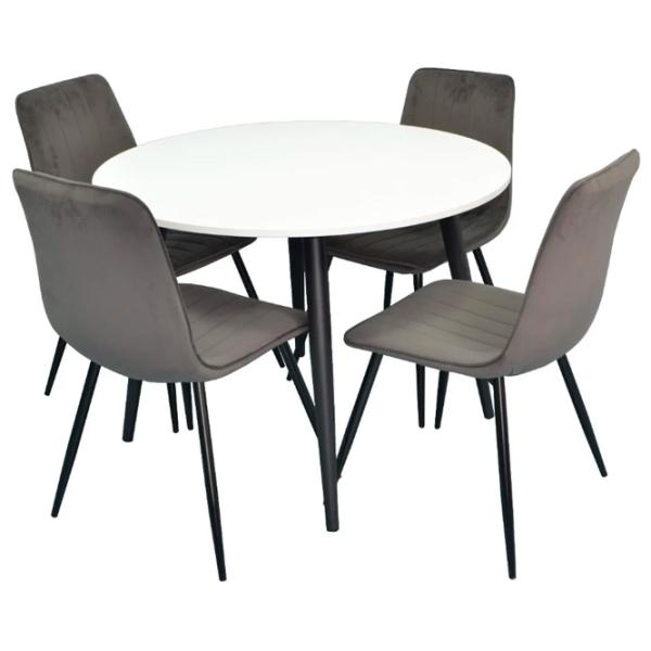Кухонный стол зафиксированный Evelin DT - 402-3 ДСП/ Белый photo 2 Кухонный стол зафиксированный Evelin DT - 402-3 ДСП/ Белый photo 2