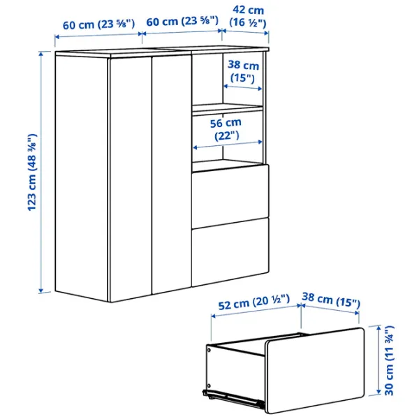 Шкаф Ikea Smastad/Platsa 120 x 42см x 123 / ДСП / Белый photo 7