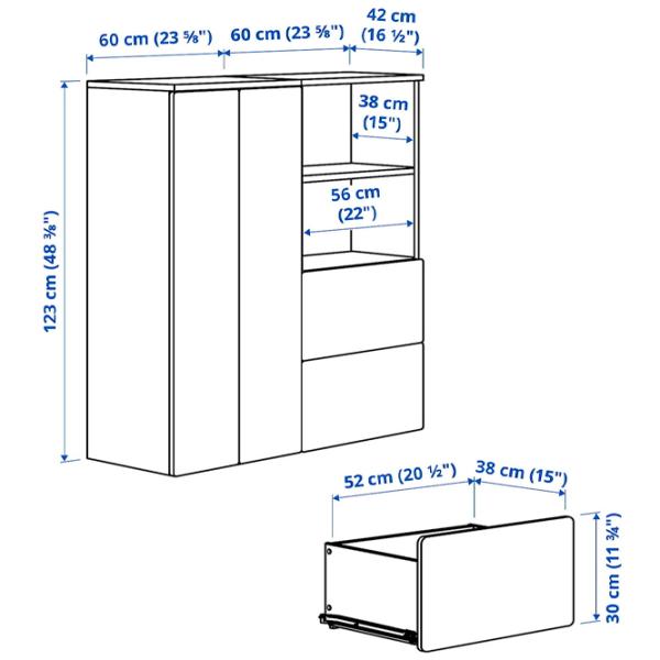 Шкаф Ikea Smastad/Platsa 120 x 42см x 123 / ДСП / Белый photo 7