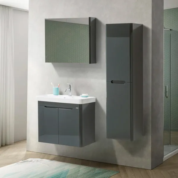 Dulap cu oglindă Martat Rio 70 60 x 70 x 16 / Oglindă / Anthracite photo 2