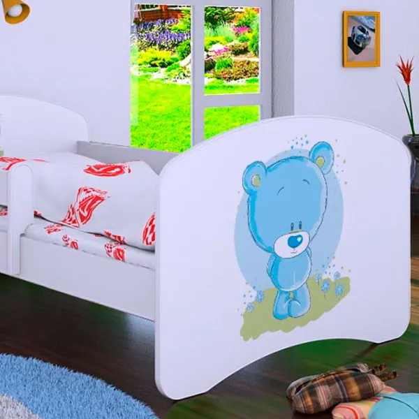 Pat pentru copii Happy Babies Happy Bear L05 90 x 180 cm / Placa / White photo 2